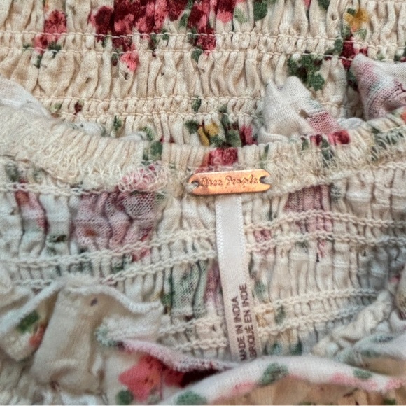 Free People Favorite Girl Crop Tea Party Top Floral Ruffle Rare Color Size Large - Picture 5 of 10